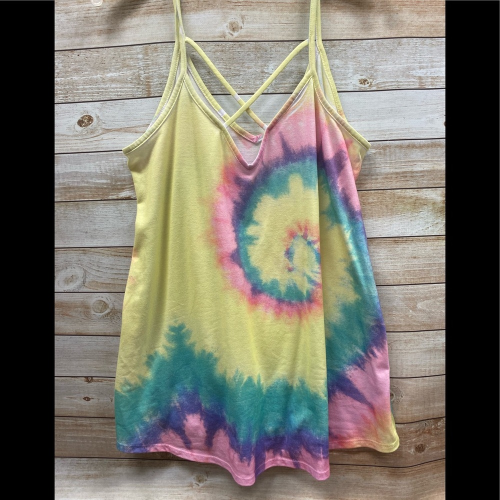 Cross front Tie Dye Tank
